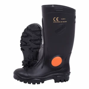 Neptun Stimela Black/Grey PVC Mining Gumboots Steel Toe